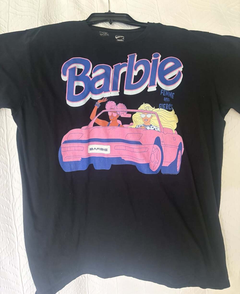 Mattel Barbie Femme And Fierce T-Shirt Size XL Black Graphic Tee